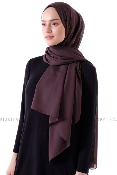 Hadise - Dunkelbraun Chiffon Hijab