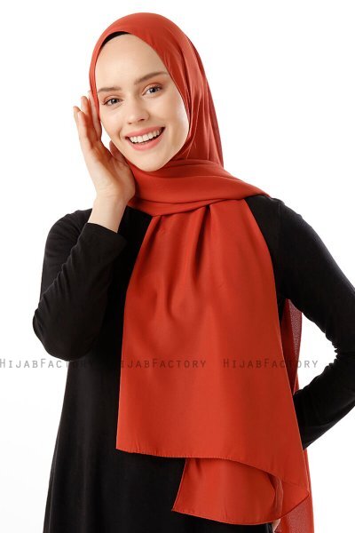 Hadise - Ziegelrot Chiffon Hijab