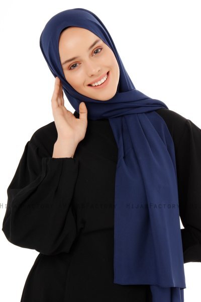 Esra - Navy Blau Chiffon Hijab