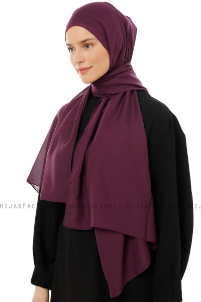 Esra - Dunkelviolett Chiffon Hijab