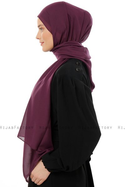 Esra - Dunkelviolett Chiffon Hijab