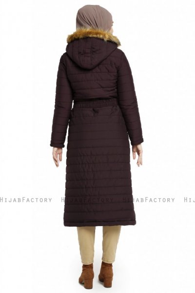 Yeliz - Lila Lange Jacke Mit Kapuze