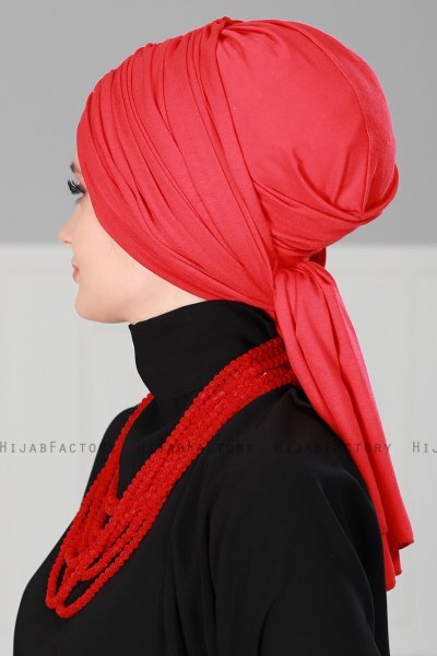 Amy - Rot Baumwolle Turban - Ayse Turban