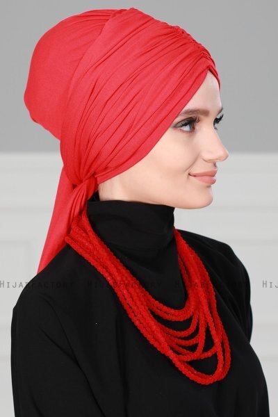 Amy - Rot Baumwolle Turban - Ayse Turban