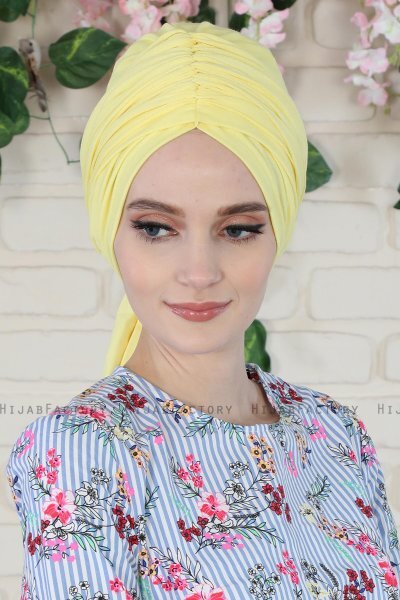 Amy - Gelb Baumwolle Turban - Ayse Turban