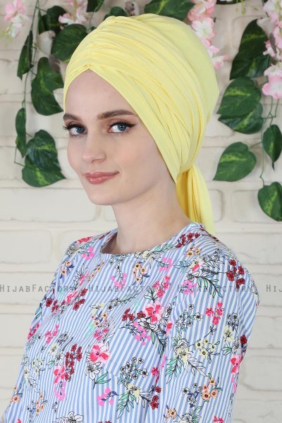 Amy - Gelb Baumwolle Turban - Ayse Turban