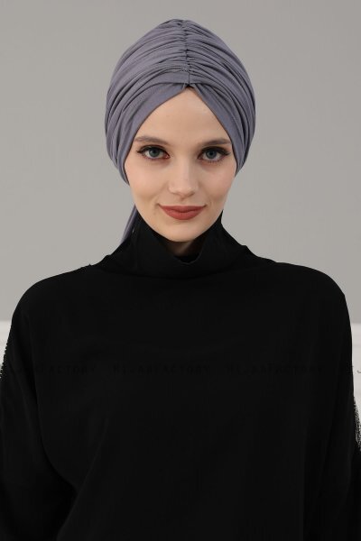 Amy - Grau Baumwolle Turban - Ayse Turban