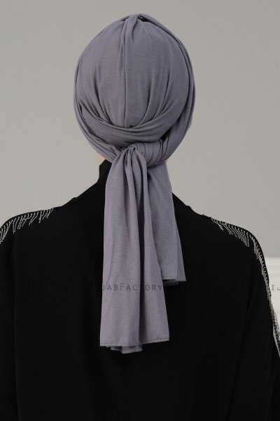 Amy - Grau Baumwolle Turban - Ayse Turban