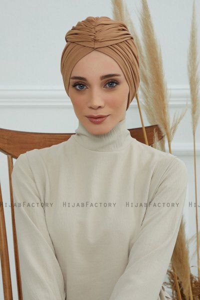 Amy - Hellbraun Baumwolle Turban