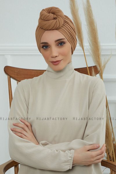Amy - Hellbraun Baumwolle Turban