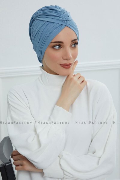 Amy - Sky Blue Baumwolle Turban