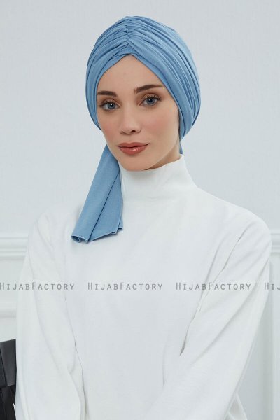 Amy - Sky Blue Baumwolle Turban