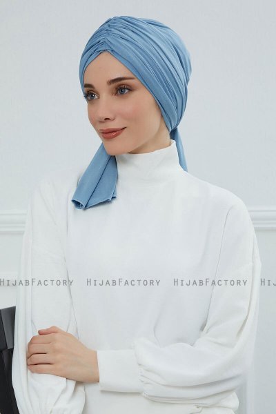 Amy - Sky Blue Baumwolle Turban