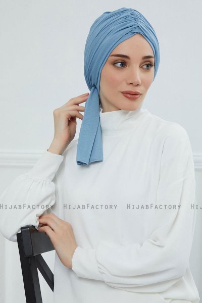 Amy - Sky Blue Baumwolle Turban