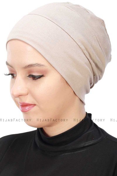 Stella - Taupe Baumwolle Turban