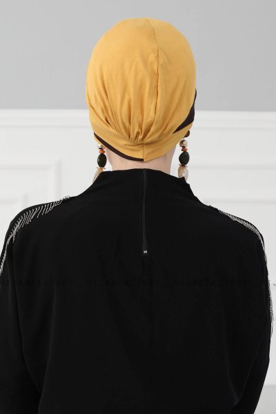 Elsa - Senf & Braun Baumwolle Turban