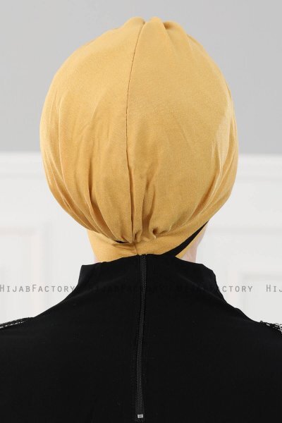 Elsa - Senf & Schwarz Baumwolle Turban