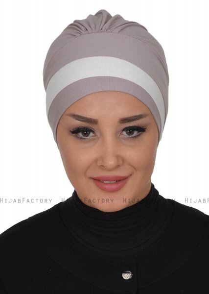 Elsa - Taupe & Creme Baumwolle Turban