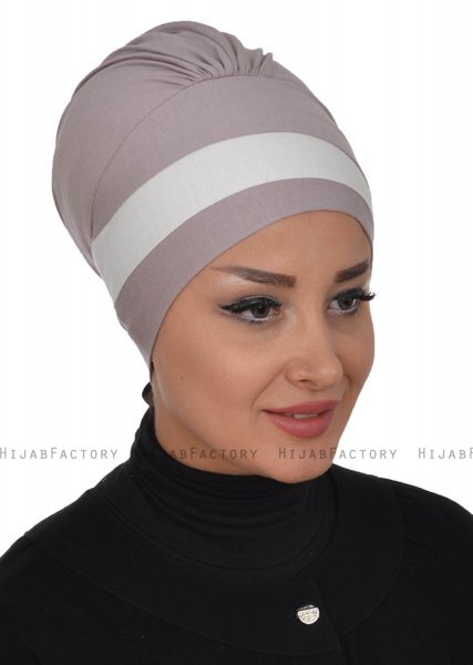 Elsa - Taupe & Creme Baumwolle Turban