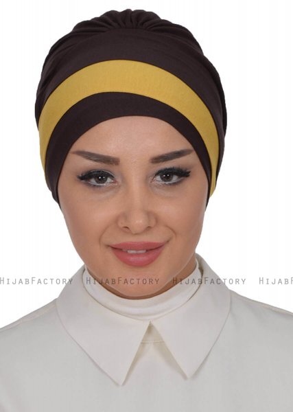 Elsa - Braun & Senf Baumwolle Turban