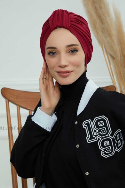 Laura - Bordeaux Baumwolle Turban