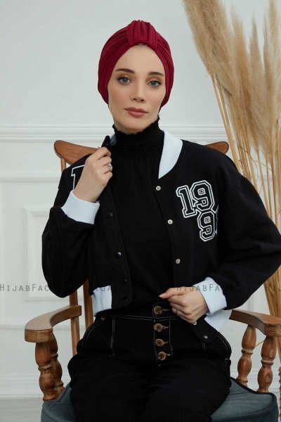 Laura - Bordeaux Baumwolle Turban
