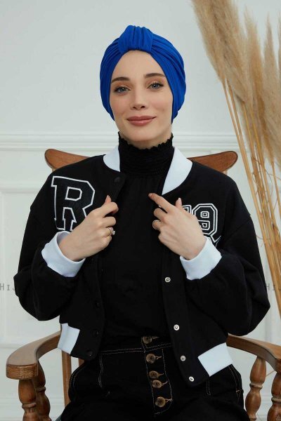Laura - Blau Baumwolle Turban
