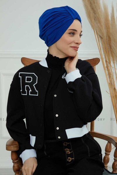 Laura - Blau Baumwolle Turban
