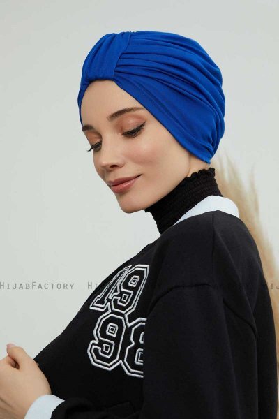 Laura - Blau Baumwolle Turban
