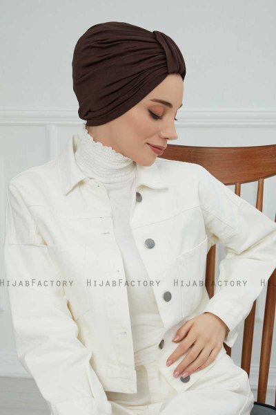 Laura - Braun Baumwolle Turban