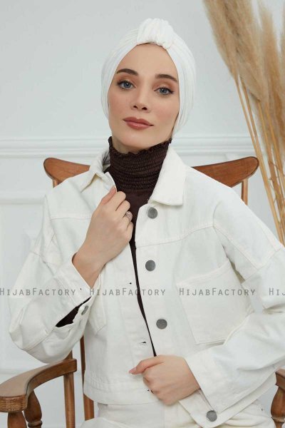 Laura - Creme Baumwolle Turban