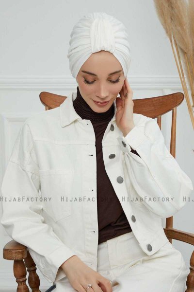 Laura - Creme Baumwolle Turban