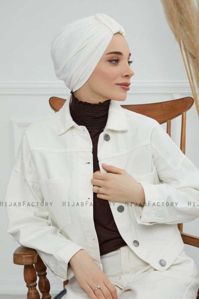 Laura - Creme Baumwolle Turban