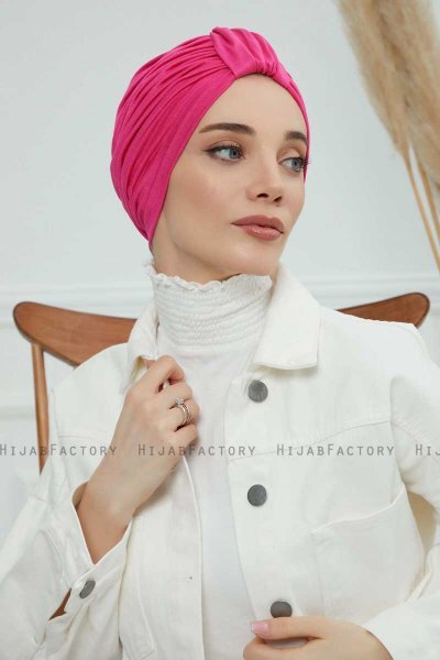 Laura - Fuchsie Baumwolle Turban