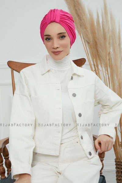Laura - Fuchsie Baumwolle Turban