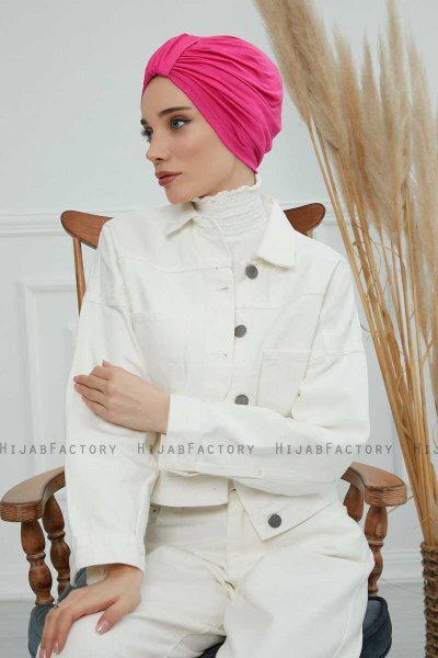 Laura - Fuchsie Baumwolle Turban