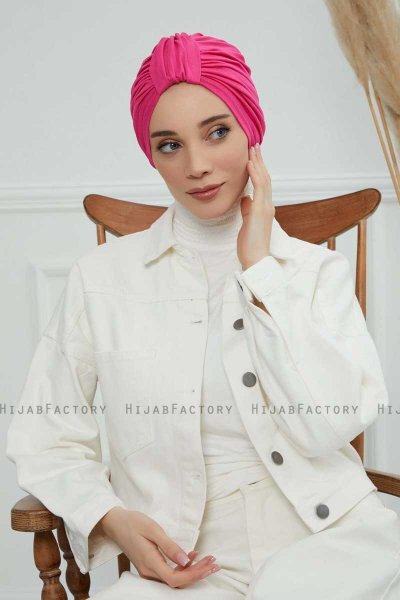 Laura - Fuchsie Baumwolle Turban