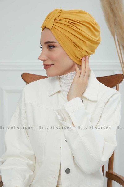 Laura - Senf Baumwolle Turban