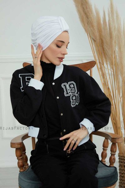 Laura - Weiß Baumwolle Turban