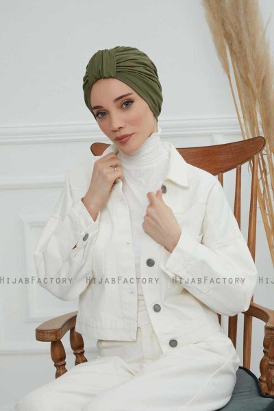 Laura - Khaki Baumwolle Turban