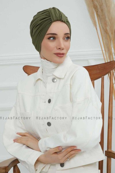 Laura - Khaki Baumwolle Turban