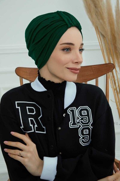 Laura - Dunkelgrün Baumwolle Turban