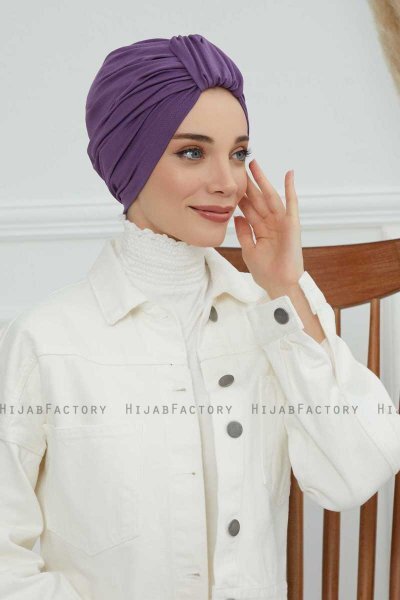 Laura - Violet Baumwolle Turban