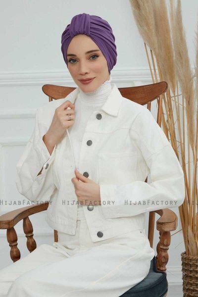 Laura - Violet Baumwolle Turban