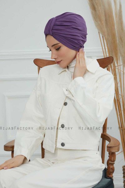 Laura - Violet Baumwolle Turban