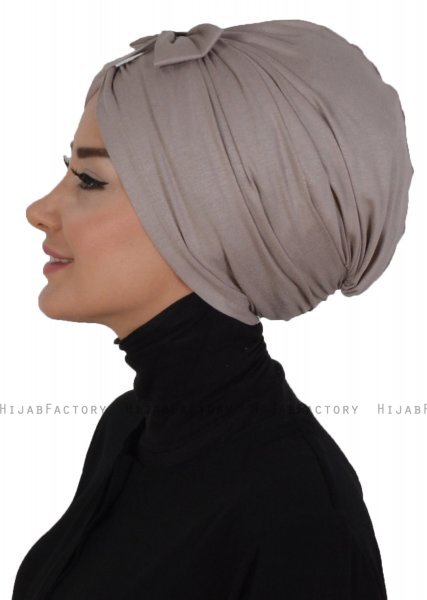 Agnes - Taupe Baumwolle Turban - Ayse Turban