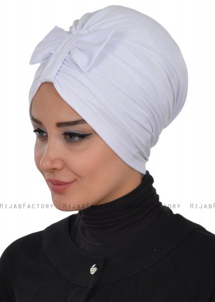 Agnes - Weiß Baumwolle Turban - Ayse Turban