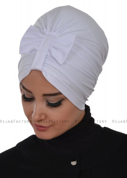 Agnes - Weiß Baumwolle Turban - Ayse Turban