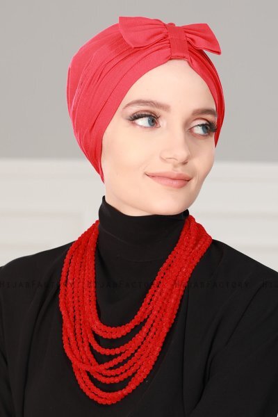 Agnes - Rot Baumwolle Turban - Ayse Turban
