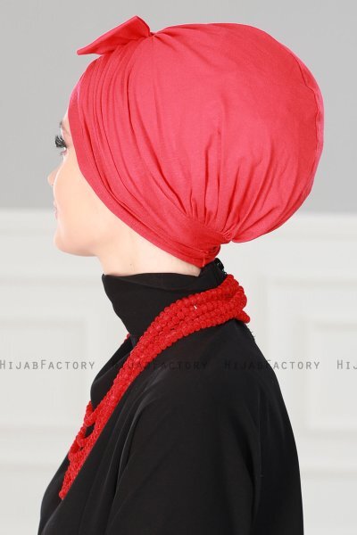 Agnes - Rot Baumwolle Turban - Ayse Turban